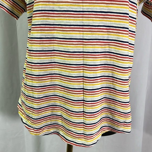 🛍 6 for $35 • Madewell Rainbow Striped Short Sleeve Cotton Tee - Picture 8 of 16